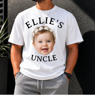 Camiseta Presente de foto personalizada do tio com rosto de