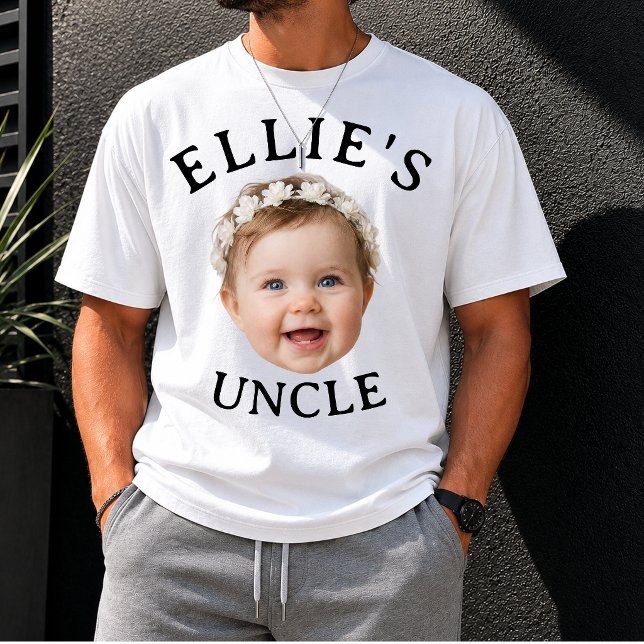 Camiseta Presente de foto personalizada do tio com rosto de (Criador carregado)