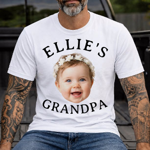 Camiseta Presente de foto personalizada do vovô com rosto d