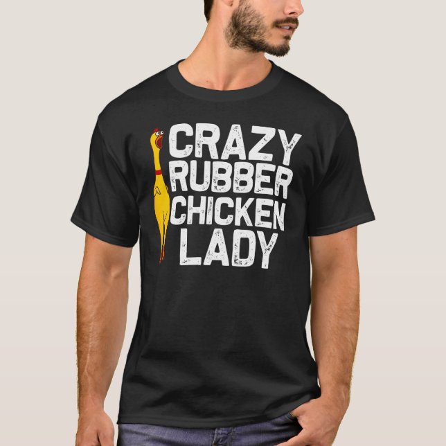 Camiseta Presente de Frango de Borracha Engraçado para Mulh (Frente)