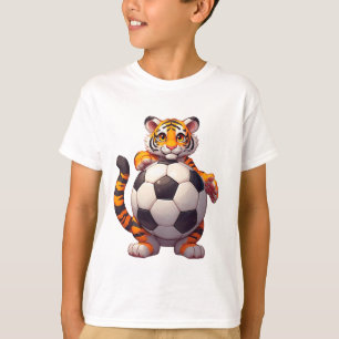Camiseta 🐯 Presente de Futebol de Tigre para Crianças Fãs