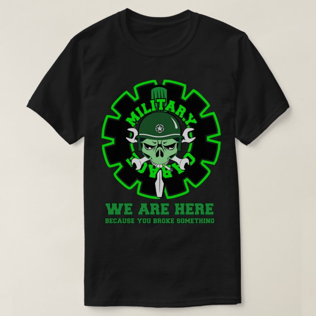 Camiseta Presente de Garagem Militar (Frente do Design)