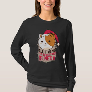 Camiseta Presente de Gato de Natal Para Amante de Gatinho M