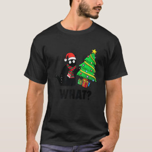 Camiseta Presente de Gato Preto Engraçado Derrubando Árvore