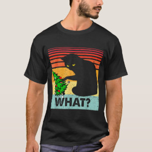 Camiseta Presente de Gato Preto Engraçado Derrubando Árvore