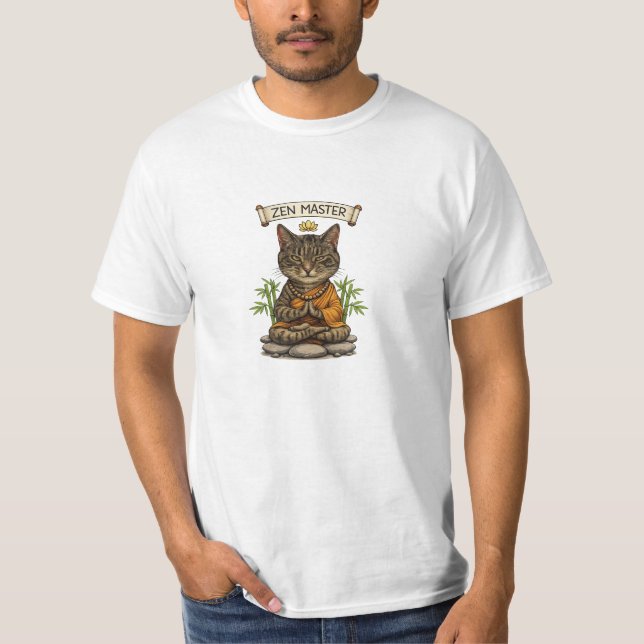 Camiseta Presente de Gato Tabby Cinza Divertido e Relax Mes (Frente)