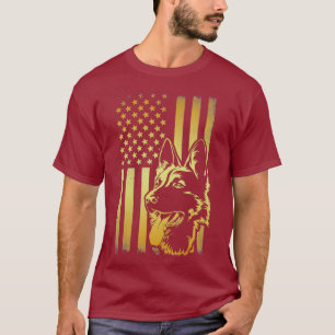Camiseta Presente de German shepherd da Polícia de Bandeira