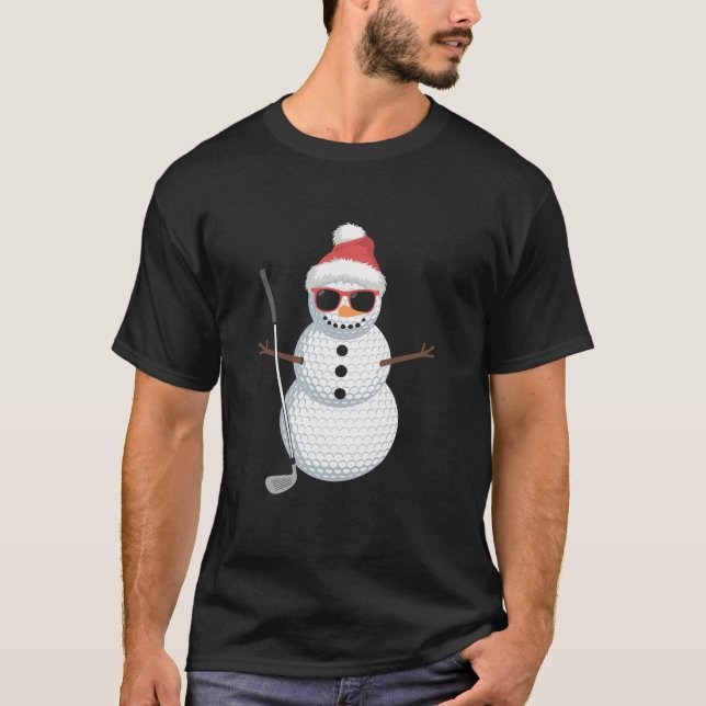 Camiseta Presente de Golfe de Bola de Golfe Homem de Neve N (Frente)
