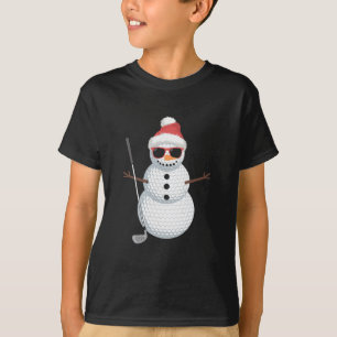 Camiseta Presente de Golfe de Bola de Natal do Homem de Nev