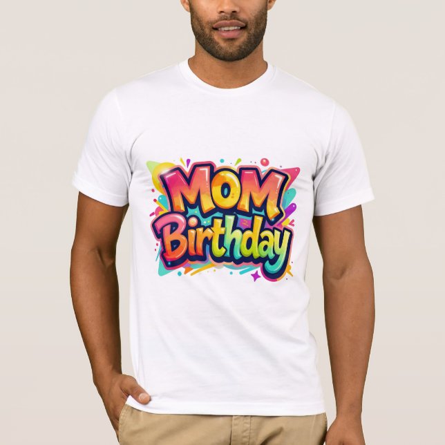 Camiseta Presente de Grafite de Arco-Íris de Aniversário da (Frente)