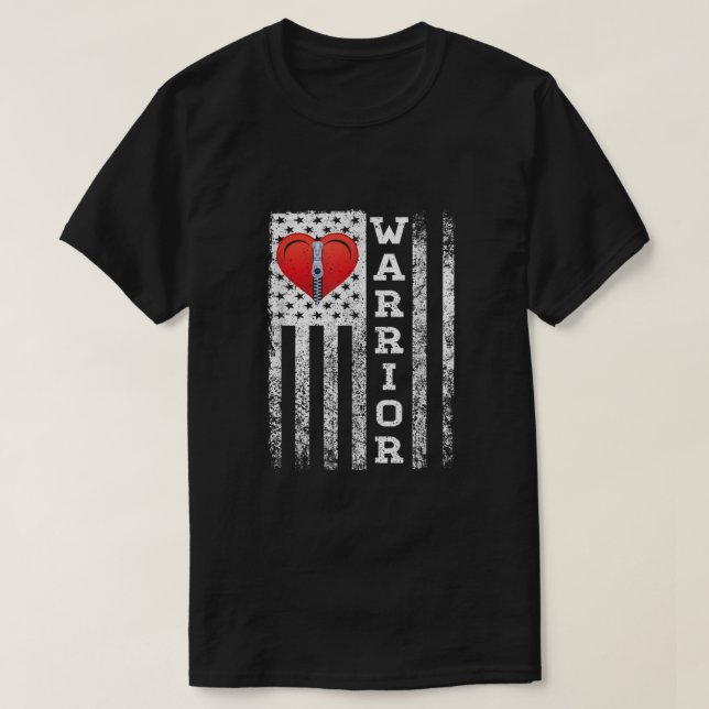 Camiseta Presente De Guerreiro De Cirurgia Cardíaca Aberta  (Frente do Design)