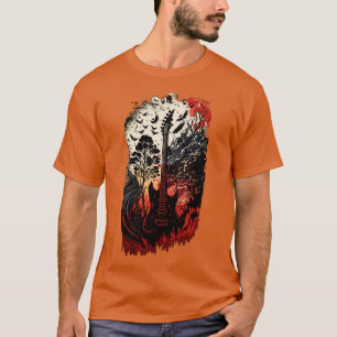 Camiseta Presente de Guitarra Cyberpunk Guitarra Roquista C