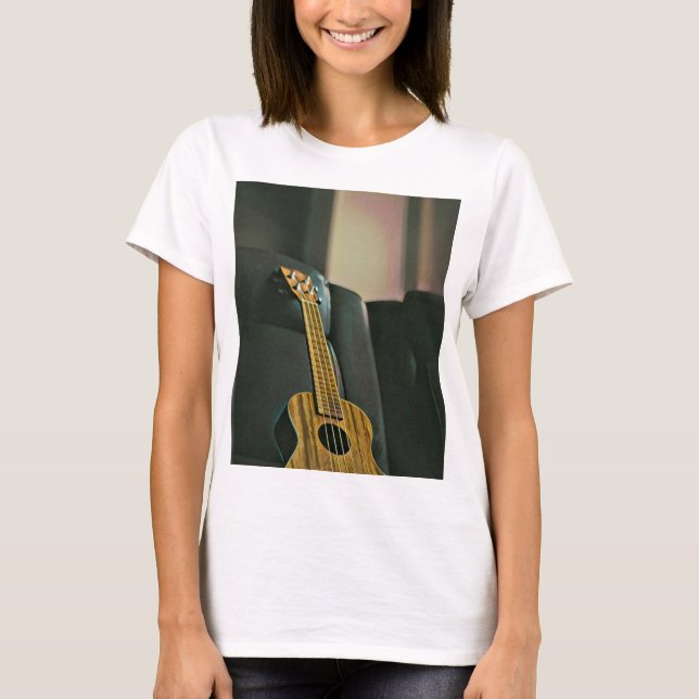 Camiseta presente de guitarra de baixo acústico (Frente)