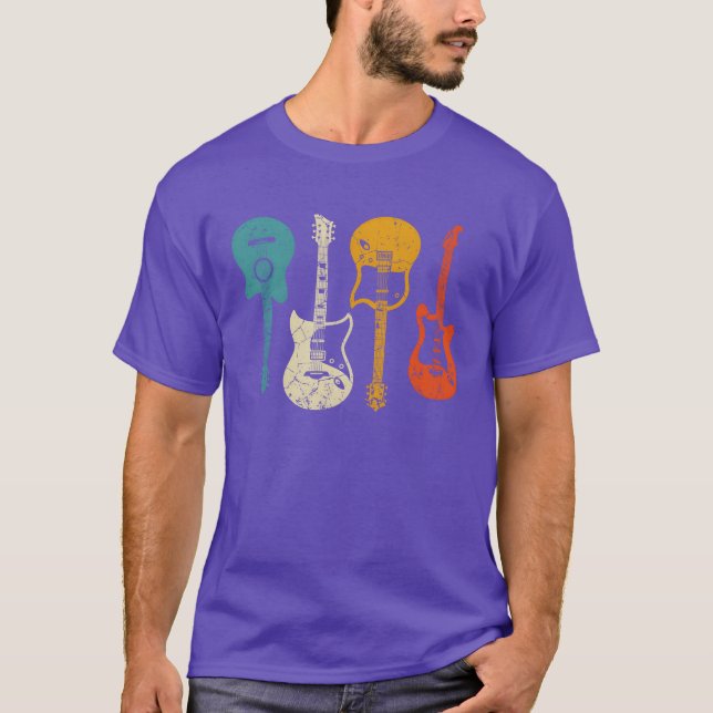 Camiseta Presente de Guitarra para Guitarrista Estilo Retrô (Frente)
