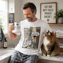 Camiseta Presente de Humor de Banheiro para Pai de Gato Eng