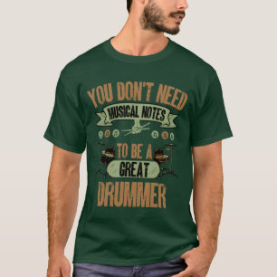 Camiseta presente de humor de baterista tambores retro