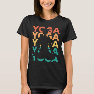 Camiseta Presente de Ioga Vintage Retro Para Iogues