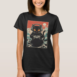 Camiseta Presente de jogo japonês gato Kawaii anime gamer f