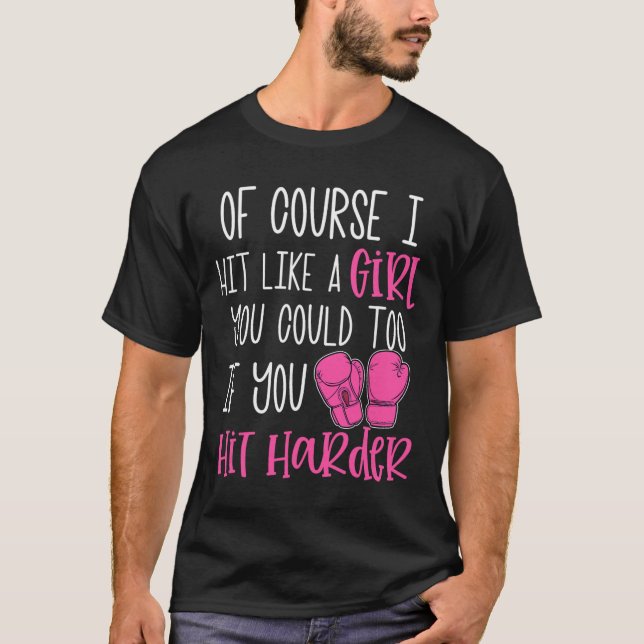 Camiseta Presente de Kickboxing Feminino Claro que Eu Acert (Frente)