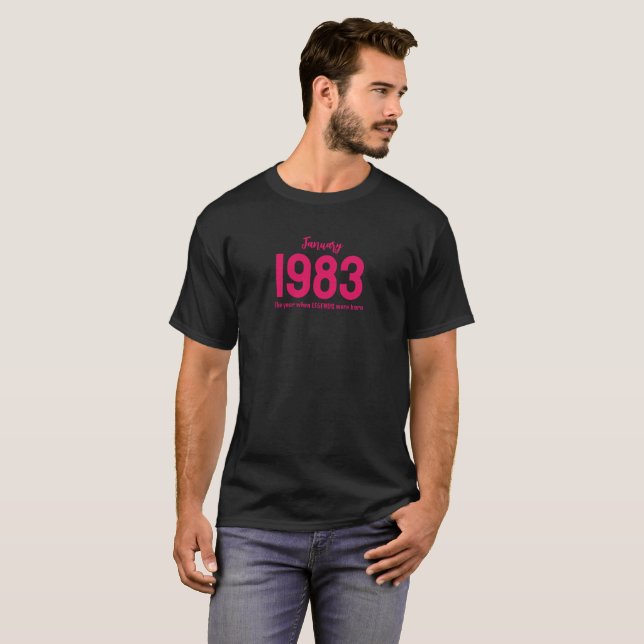 Camiseta presente de legenda de texto mensal personalizável (Frente Completa)