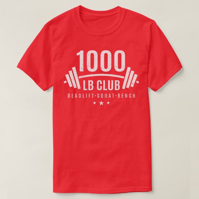 Camiseta Presente de levantamento de peso do clube de 1000  (Frente do Design)