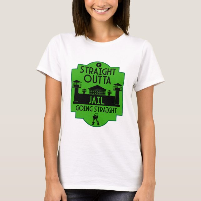 Camiseta Presente de Liberação da Prisão Saia da Cadeia  (Frente)
