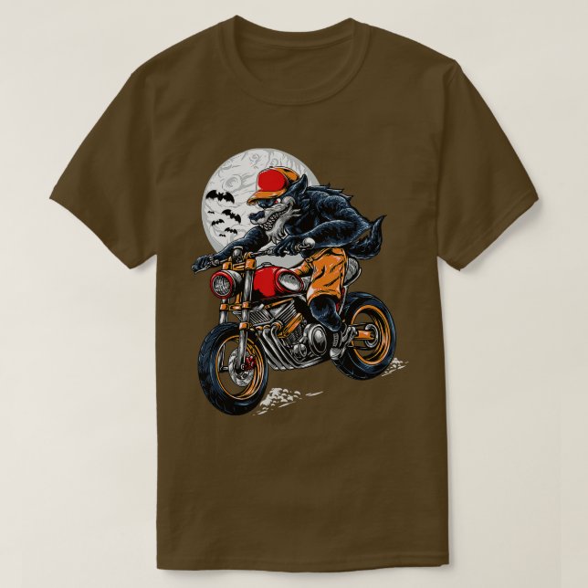 Camiseta presente de lobisomem para amantes, fantasia de mo (Frente do Design)