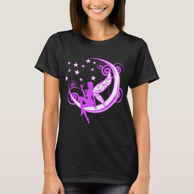 Camiseta Presente de Lua Estrelas Fada Ioga Zen Fantasia Má (Frente)