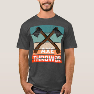 Camiseta Presente de machado retrô jogando o machado de vin