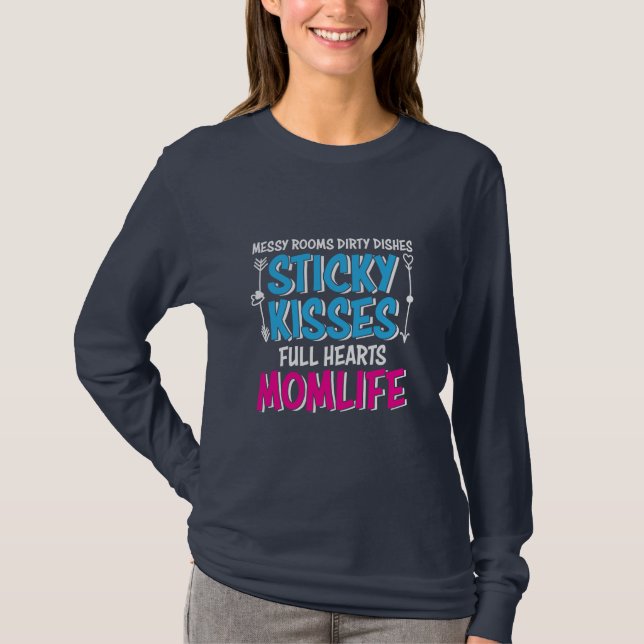 Camiseta Presente de Mãe Corações Cheios Vida de Mãe (Frente)