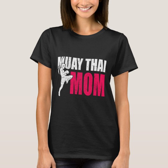 Camiseta Presente de Mãe de Muay Thai Mulheres Boxe Kickbox (Frente)