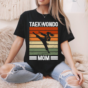 Camiseta Presente de Mãe de Taekwondo Artes Marciais Retro