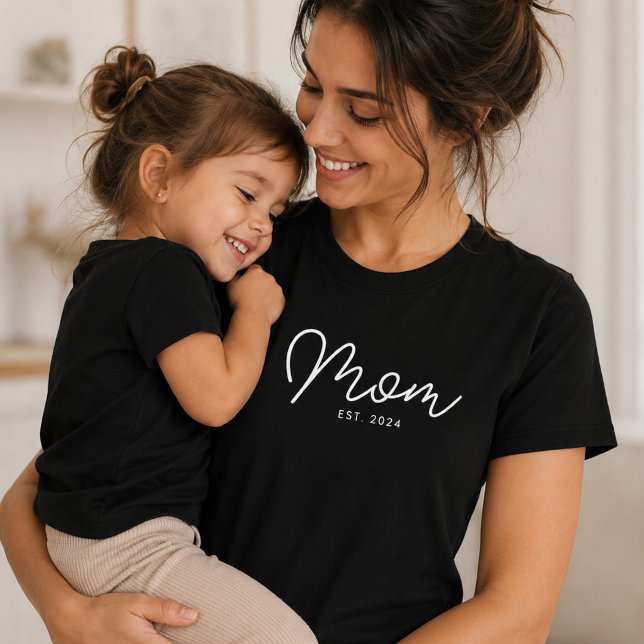 Camiseta Presente de Mãe Estabelecida Nova Mãe (Criador carregado)