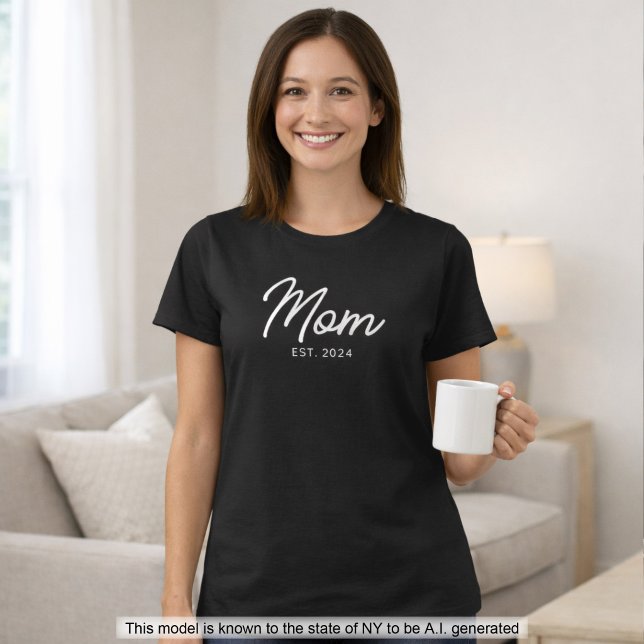 Camiseta Presente de Mãe Estabelecida Nova Mãe (Criador carregado)