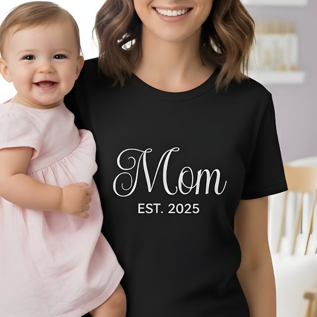 Camiseta Presente de Mãe Estabelecida Nova Mãe (Criador carregado)