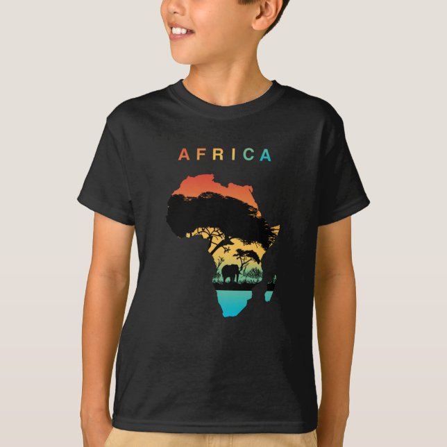Camiseta Presente de mapa africano de potência negra para a (Frente)