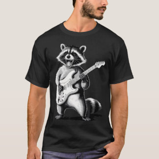 Camiseta Presente de Mapache Tocando Guitarra Rock And Roll