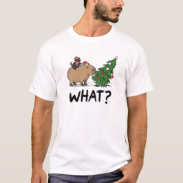 Camiseta Presente de Meme Capivara Gato Preto Natal O QUÊ