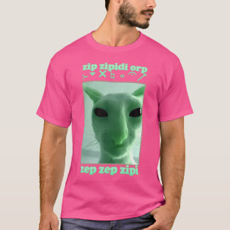 Camiseta Presente de Meme de Gato Alien Divertido