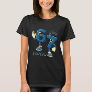 Camiseta Presente de meme de número seis sete retrô para ho