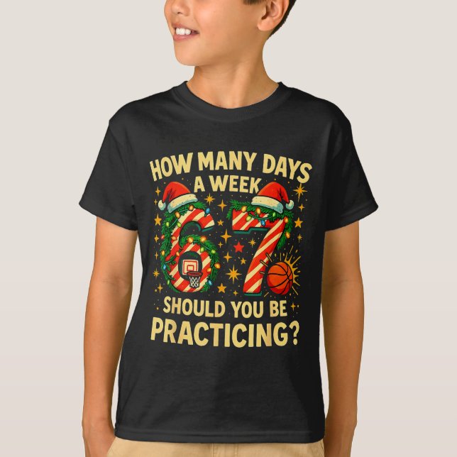 Camiseta Presente de meme engraçado de natal de basquete 67 (Frente)