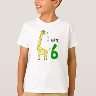 Camiseta presente de menino/menina de 6 anos de idade (gira