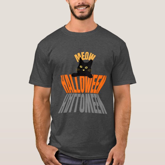 Camiseta Presente de Meow Halloween (Frente)