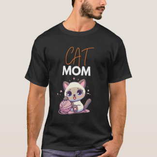 Camiseta PRESENTE DE MOM DE GATO PARA tricô-MÃE