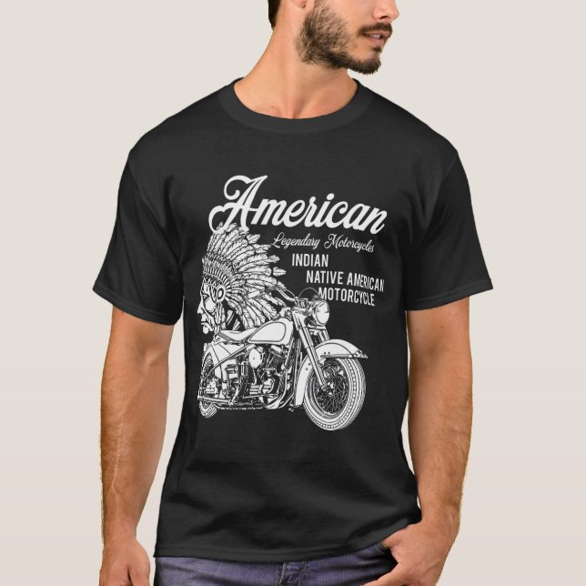 Camiseta Presente de motocicleta indígena-americana (Frente)