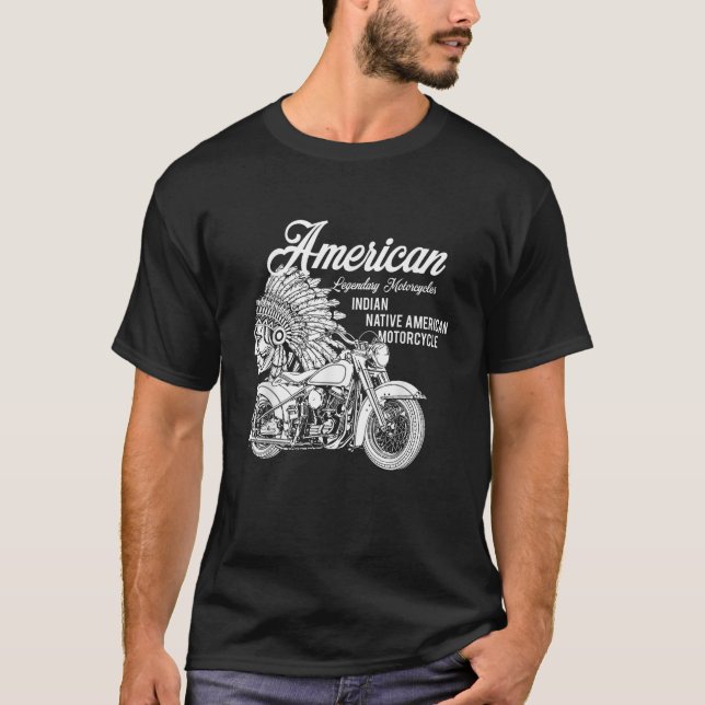 Camiseta Presente de motocicleta indígena-americana (Frente)