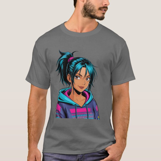 Camiseta Presente de mulher de anime (Frente)