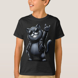 Camiseta Presente de Música de Gato Engraçado para Homens M