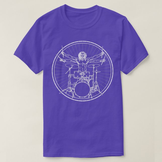 Camiseta Presente de Música Drum Drummer Da Da Vinci (Frente do Design)