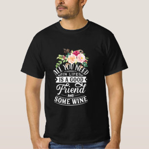 Camiseta Presente de Natal Bom Amigo e Um Vinho